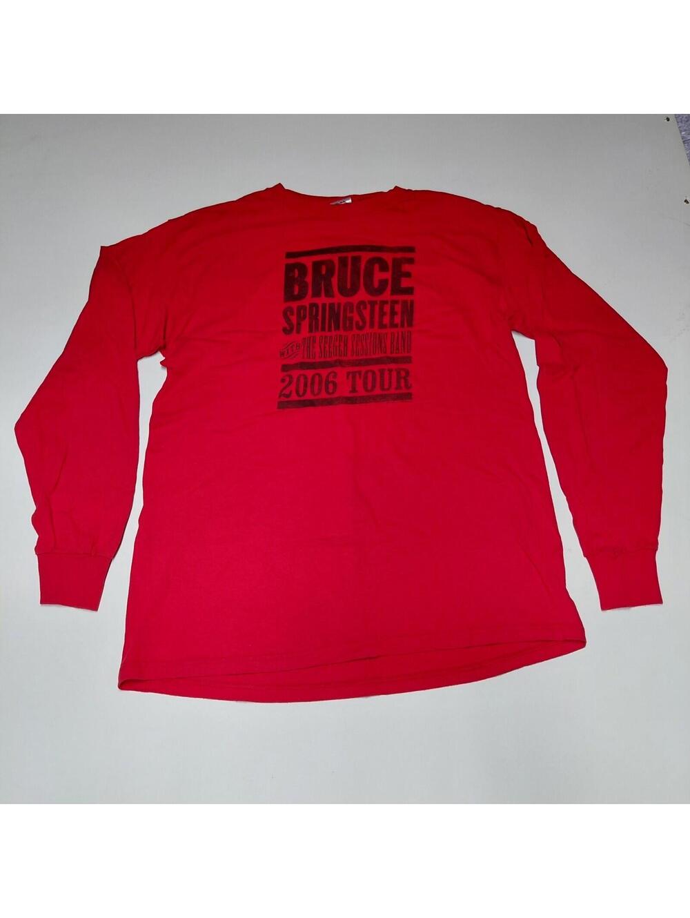 Bruce Springsteen 2006 Tour Shirt Mens Large Long Sleeve Band Tee Red